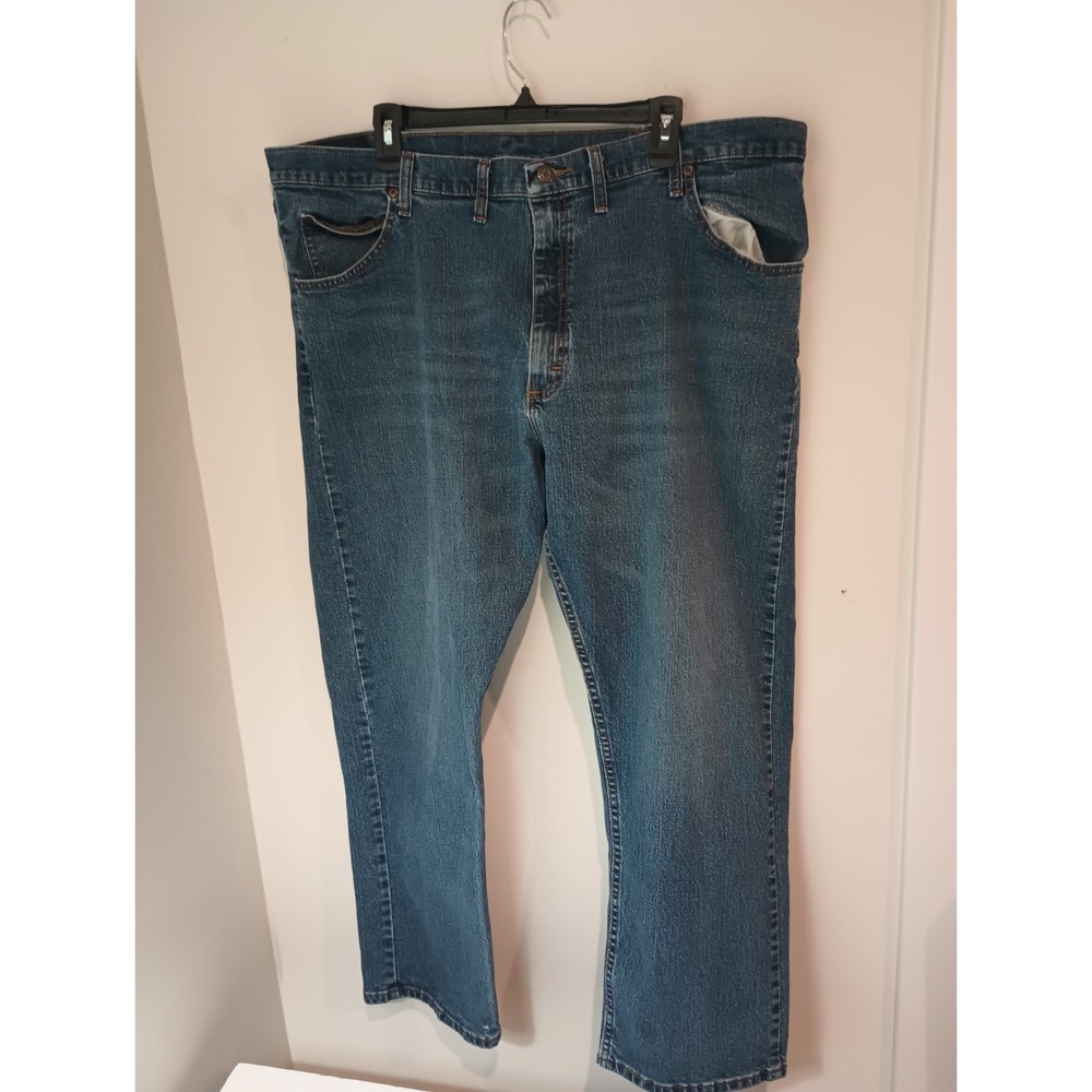 Wrangler Mens Relaxed Fit Straight Leg Blue Denim Jeans 44x29 97FXWXD